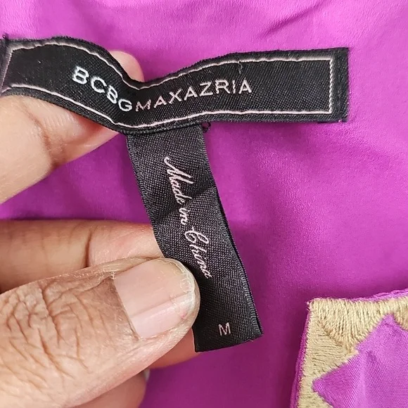 BCBGMaxAzria Color Block Tunic Silk  Dress Multi Colors Medium - Picture 9 of 10